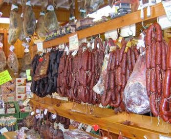 Chorizos and Spanish hams