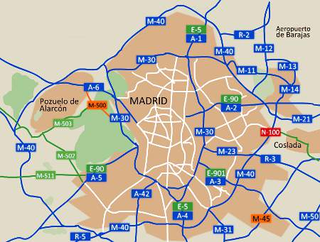 Kort Over Madrid Awesome Madrid On Map Galleries   Printable Map   New  Kort Over Madrid