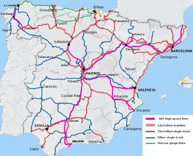 Mapa De Tren Espana